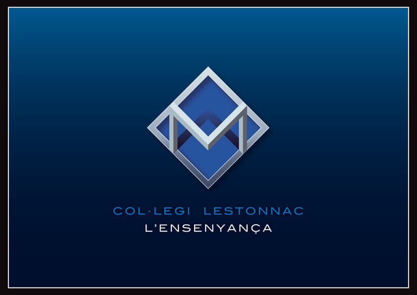 Colegio Lestonnac de Lleida. Imagotipo fondo azul